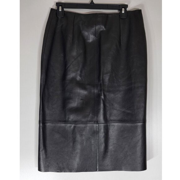 GREY by Jason Wu Genuine Lambskin Leather Pencil Skirt, Black , Womens Size 8 - Picture 3 of 7